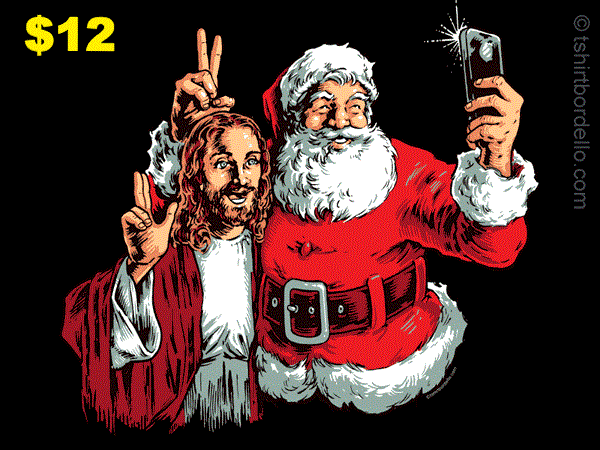 jesus selfie christmas and festivus tees