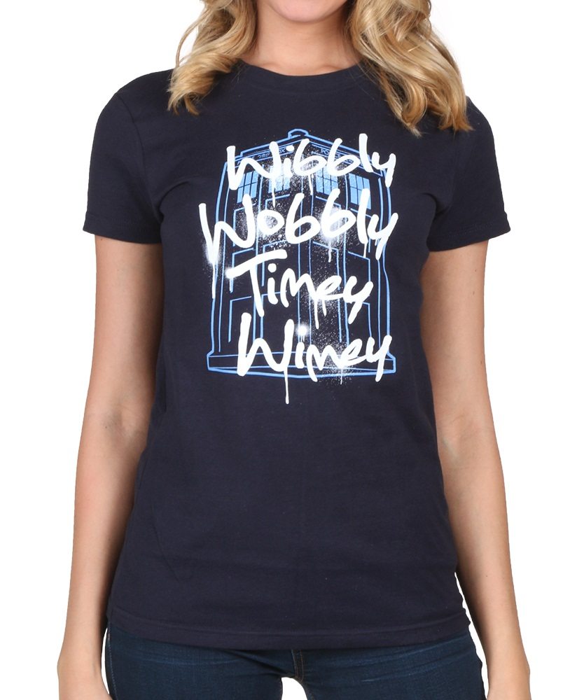 10 Things You Didn't Know about Doctor Who womens-wibbly-wobbly-timey-wimey-t-shirt