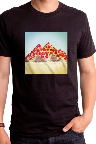 GREAT PYRAMID OF PIZZA MEN’S T-SHIRT