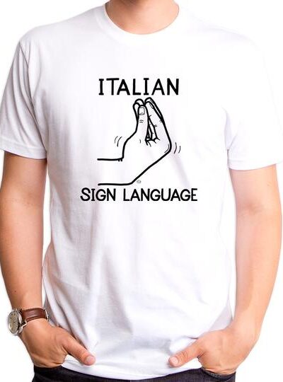 ITALIAN SIGN LANGUAGE MEN’S T-SHIRT