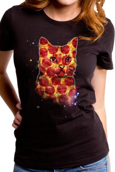 PIZZA CAT IN SPACE WOMEN’S T-SHIRT