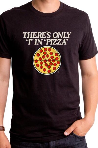 THERE’S ONLY I IN PIZZA MEN’S T-SHIRT