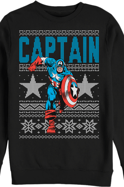 Captain America Faux Ugly Christmas Sweater