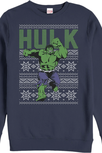 Faux Ugly Incredible Hulk Christmas Sweater