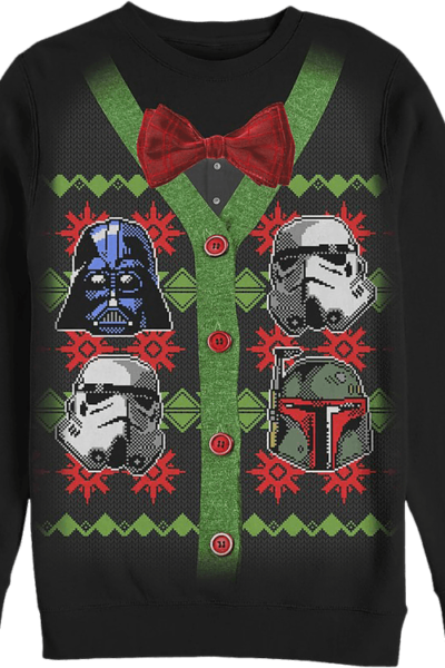 Galactic Empire Faux Ugly Star Wars Button Up Sweater