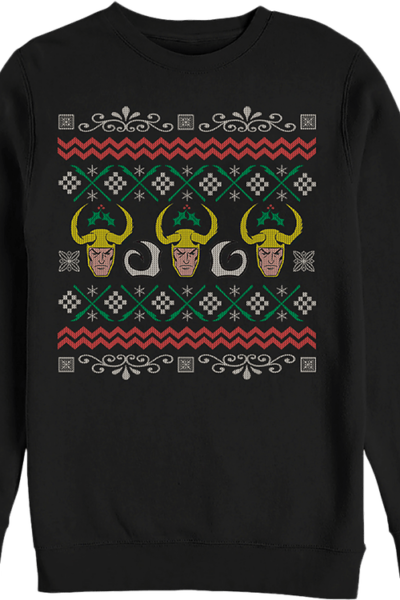 Marvel Comics Faux Ugly Loki Christmas Sweater