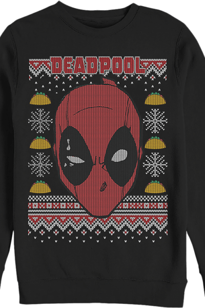 Taco Design Deadpool Faux Ugly Christmas Sweater