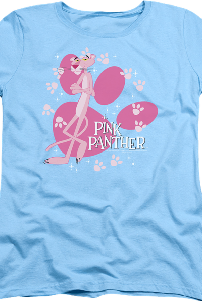 Womens Paw Prints Pink Panther