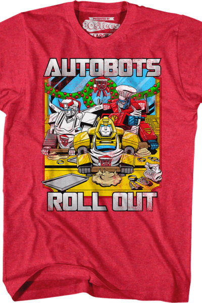 Autobots Roll Out Red Transformers Christmas T-Shirt