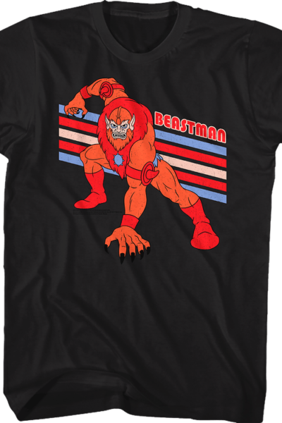 Black Retro Beast Man Masters of the Universe T-Shirt