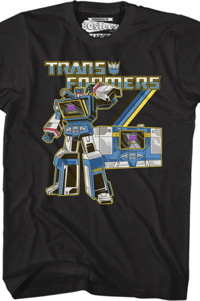 Black Retro Soundwave Transformers T-Shirt