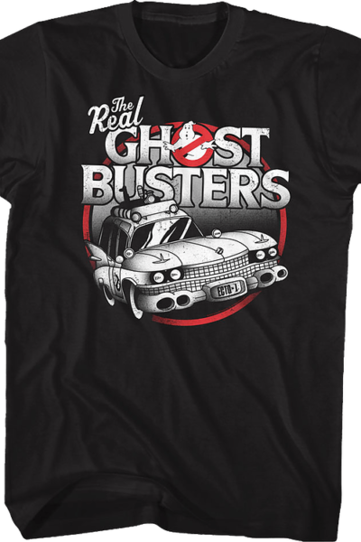 Black and White Ecto-1 Real Ghostbusters T-Shirt