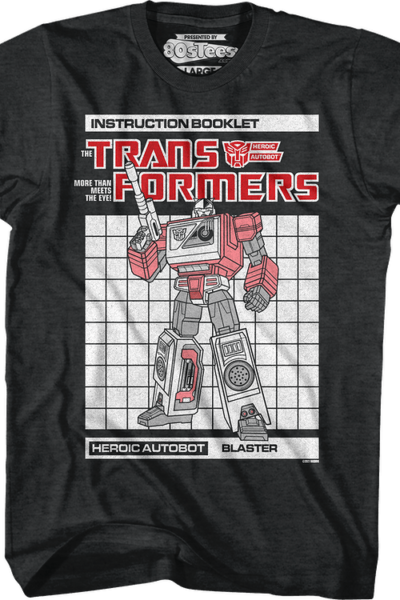 Blaster Instruction Booklet Transformers T-Shirt