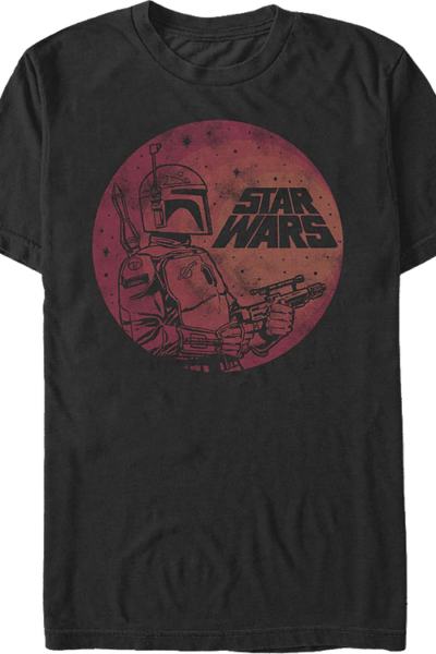 Boba Fett Mandalorian Moon Star Wars T-Shirt
