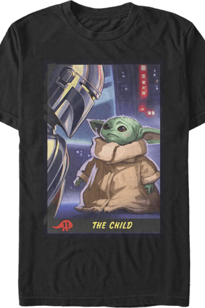 Bounty Hunter and Child Trading Card The Mandalorian Star Wars T-Shirt