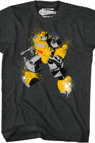 Bumblebee Paint Splatter Transformers T-Shirt