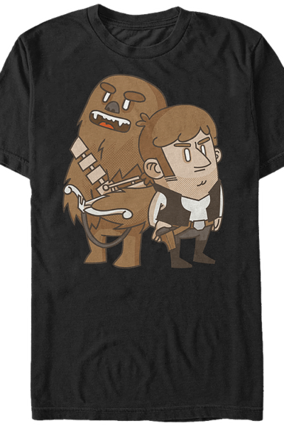 Cartoon Chewbacca Han Solo T-Shirt