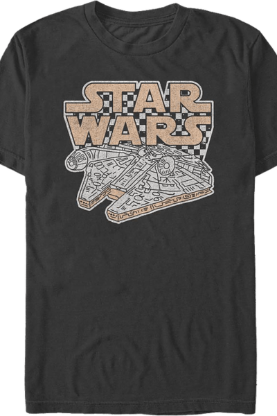 Checkerboard Millennium Falcon Star Wars T-Shirt