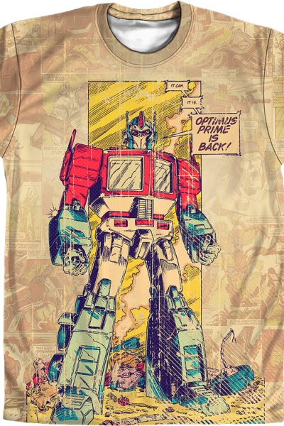 Comic Panel Optimus Prime Transformers Shirt