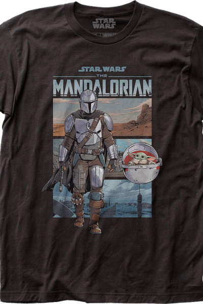 Din Djarin And Child Illustration The Mandalorian Star Wars T-Shirt