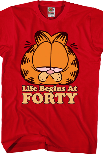 Life Begins At Forty Garfield T-Shirt