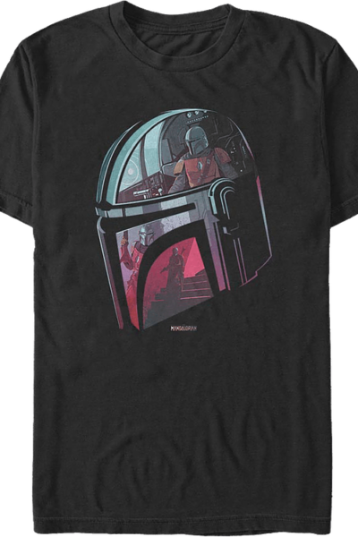 Mandalorian Helmet Reflection Star Wars T-Shirt