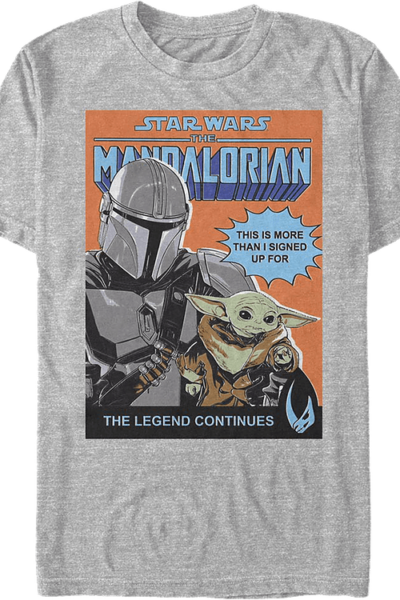 Mandalorian The Legend Continues Comic Book Cover Star Wars T-Shirt