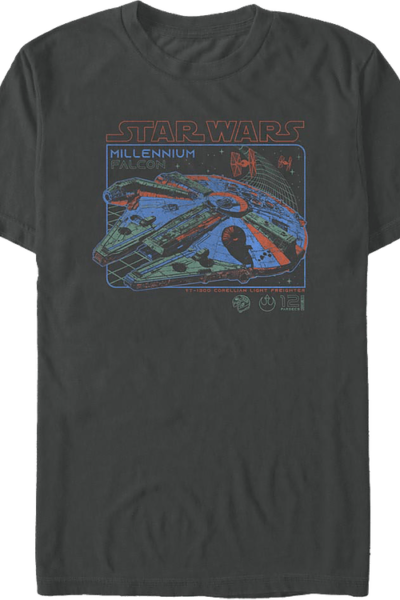 Neon Chase Millennium Falcon Star Wars T-Shirt