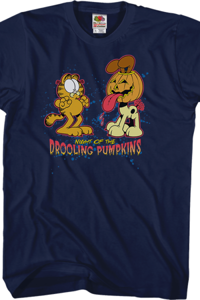 Night Of The Drooling Pumpkins Garfield T-Shirt