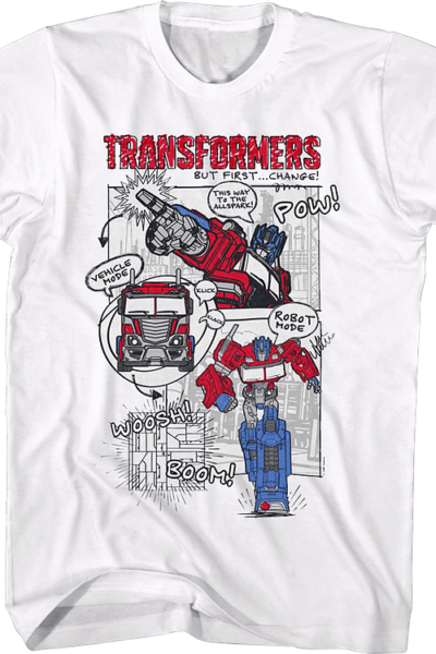 Optimus Prime Comic Book Artwork Transformers T-Shirt