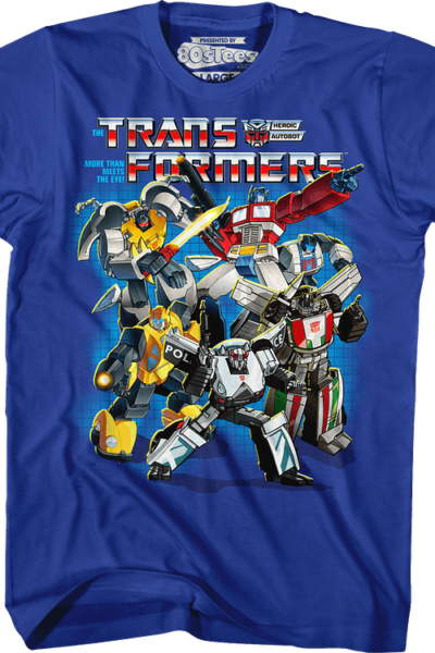 Royal Blue Autobots Collage Transformers T-Shirt