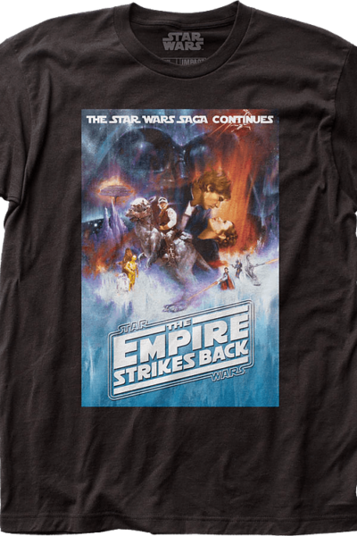 Saga Continues Poster The Empire Strikes Back Star Wars T-Shirt