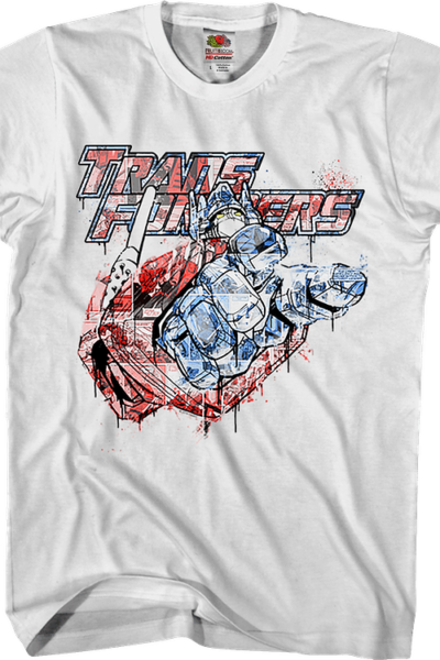 Spray Paint Optimus Prime Transformers T-Shirt