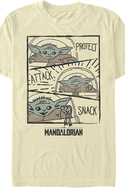 The Child Protect Attack Snack Star Wars The Mandalorian T-Shirt