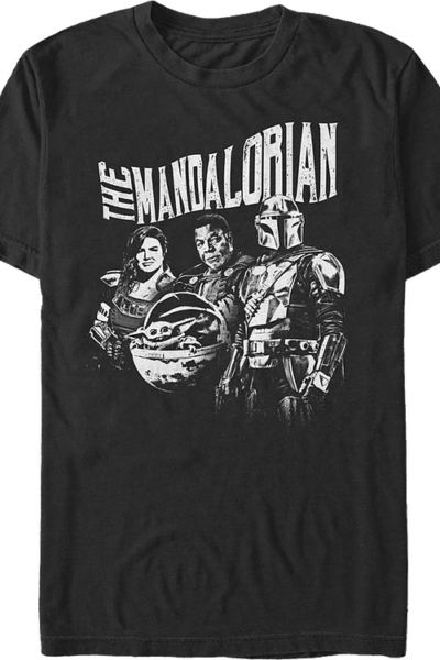 The Mandalorian Black And White Star Wars T-Shirt