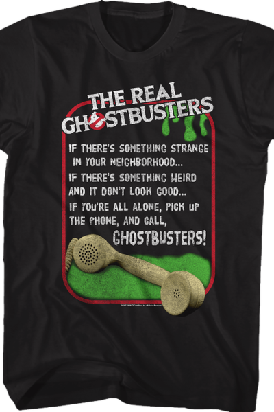 Theme Song Lyrics Real Ghostbusters T-Shirt