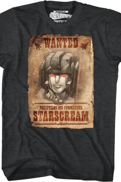 Wanted Poster Starscream Transformers T-Shirt