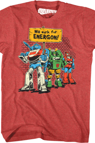Will Work For Energon Transformers T-Shirt