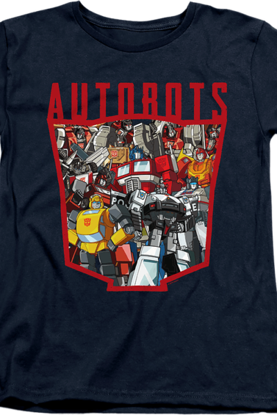 Womens Autobots Logo Collage Transformers Shirt