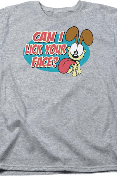 Womens Can I Lick Your Face Garfield Shirt