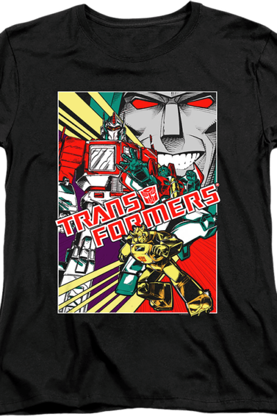 Womens Comic Poster Transformers Shirt