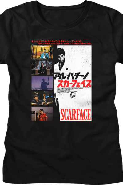 Womens Japanese Collage Poster Scarface Shirt