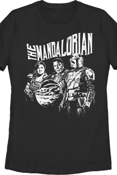 Womens The Mandalorian Black And White Star Wars Shirt