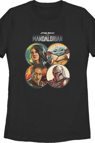 Womens The Mandalorian Coin Collage Star Wars Shirt
