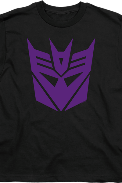 Youth Black Decepticon Logo Transformers Shirt