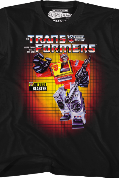 Youth Box Art Blaster Transformers Shirt