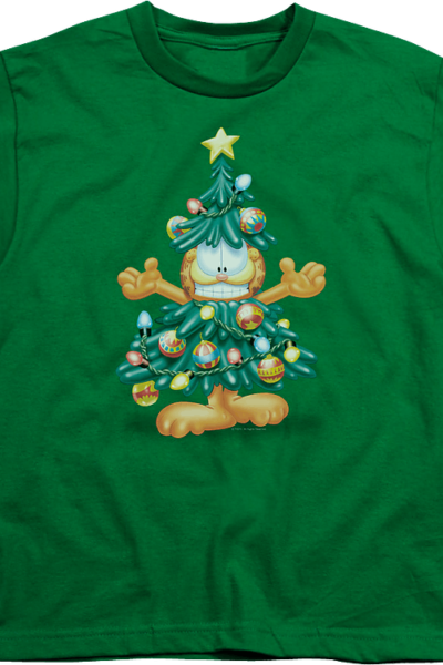 Youth Christmas Tree Garfield Shirt
