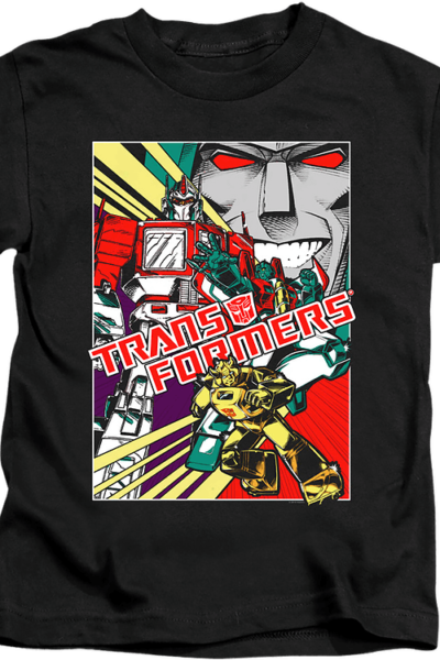 Youth Comic Poster Transformers Shirt