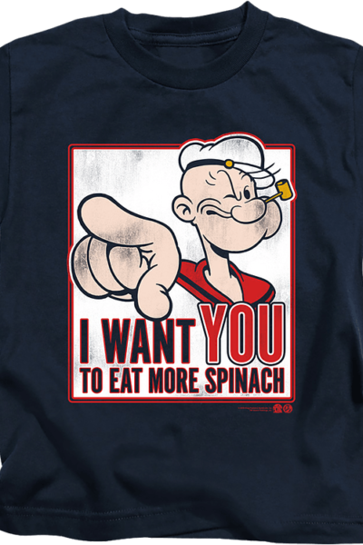 Youth I Want You To Eat More Spinach Popeye Shirt