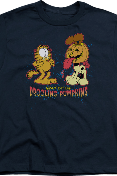 Youth Night Of The Drooling Pumpkins Garfield Shirt